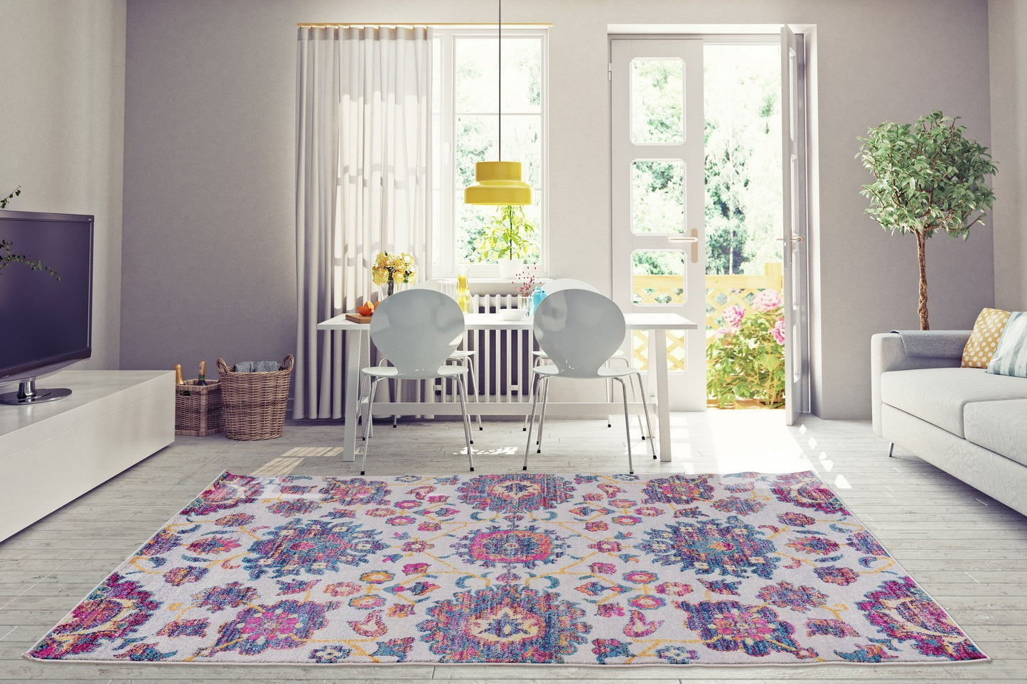 Johanna Floral Blotanical Persian Pattern Beautiful Soft Mat Carpet in Multicolor