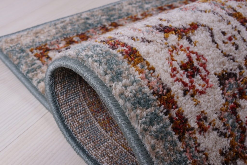 Gracie Traditional Design Durable Indoor Small Runner Rug Carpet in Beige Teal