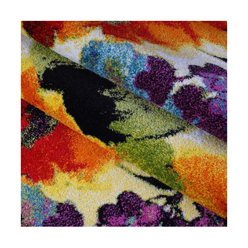 Contemporary Painting Flowers Style Made by Machine Area Rug Carpet in Multicolor
