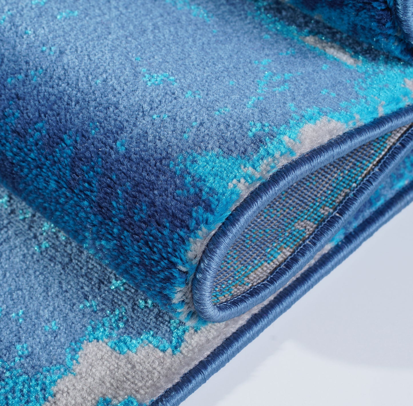 ANS10681 Anise Collection Soft Contemporary Abstract Area Rug Carpet in Blue and Grey