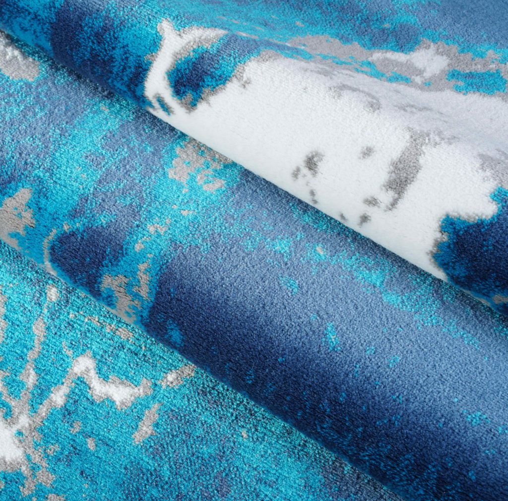 ANS10681 Anise Collection Soft Contemporary Abstract Area Rug Carpet in Blue and Grey
