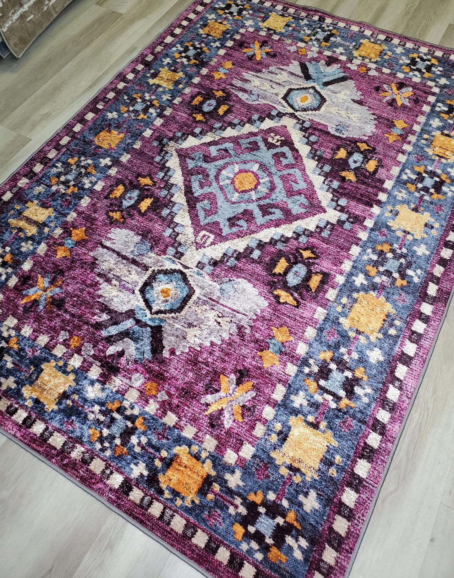 Aliyah Pink Geometric Traditional Flatweave Area Rug