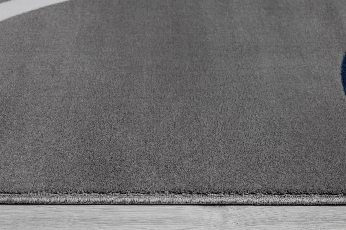 Beautiful Soft Turkish Gray Blue Contemporary Spriral Small Runner Carpet, 3x5