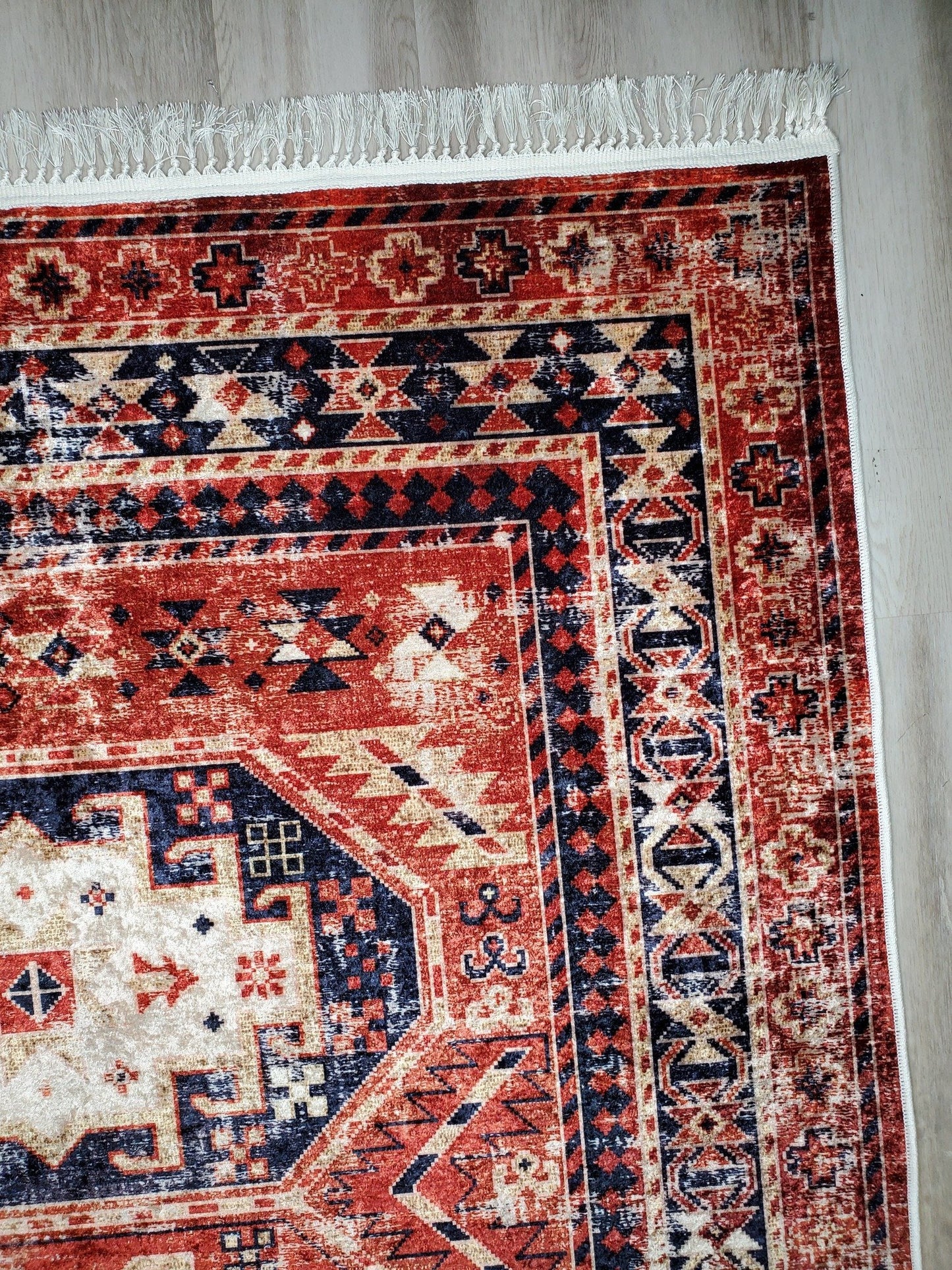 Kallie Blue Terracotta Flatweave Area Rug