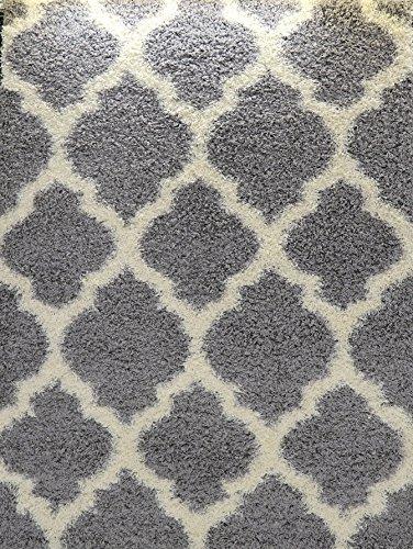 Light Grey Ivory Shaggy Area Rug Carpet 7'10"x10'5" (Approx. 8 by 11 Feet) for Living Room Bedroom
