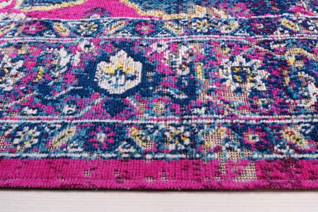 Timeless Collection Beverly Pink Purple Traditional Indoor Outdoor Polypropylene Runner Area Rug Carpet