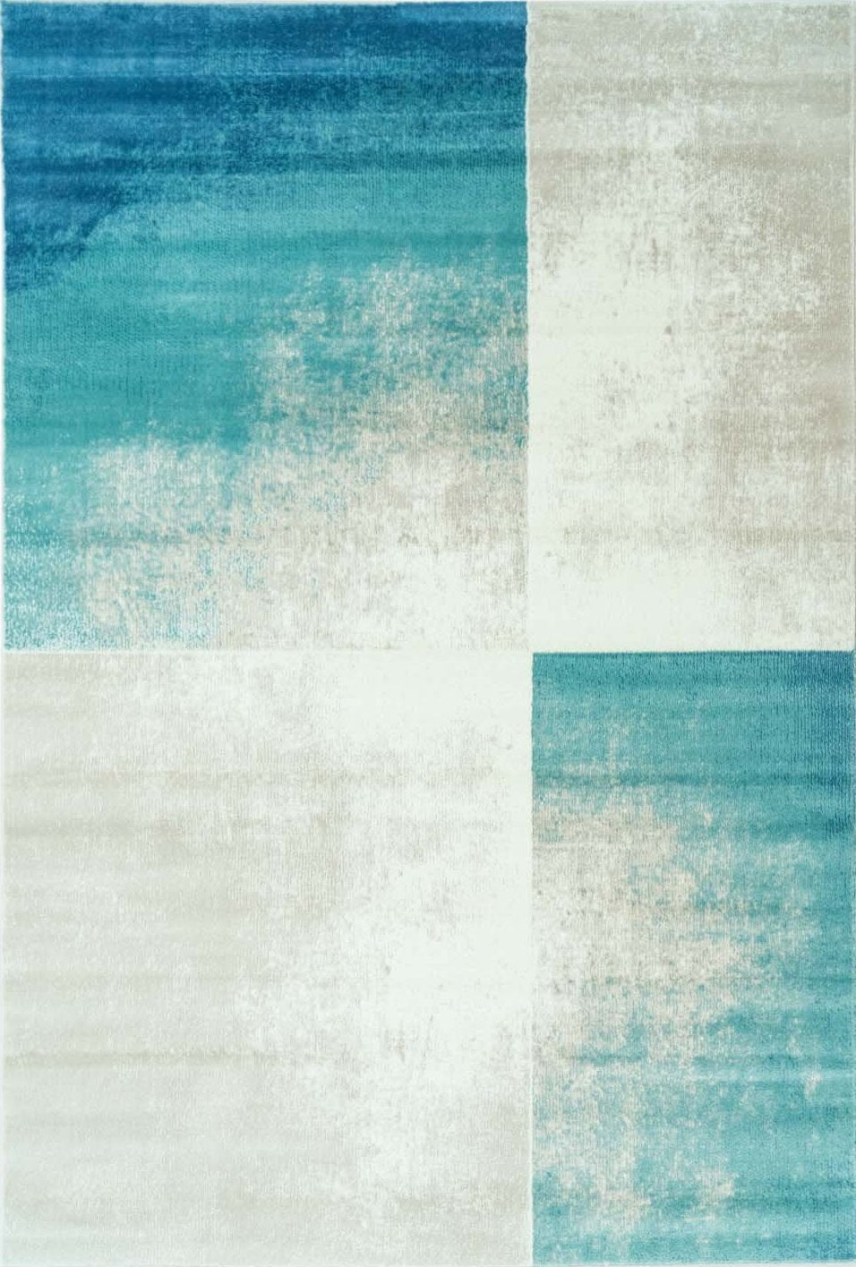Dunya Ivory Teal Area Rug -