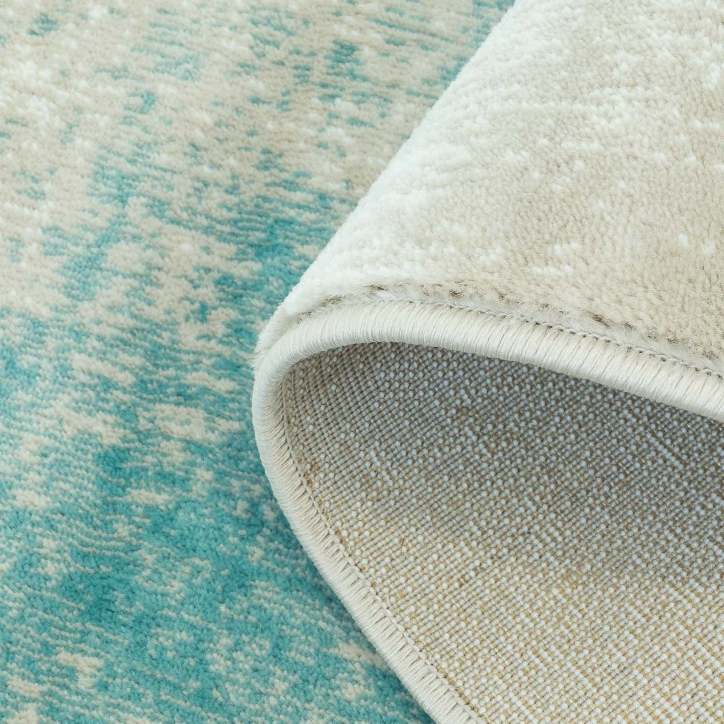 Dunya Ivory Teal Area Rug -