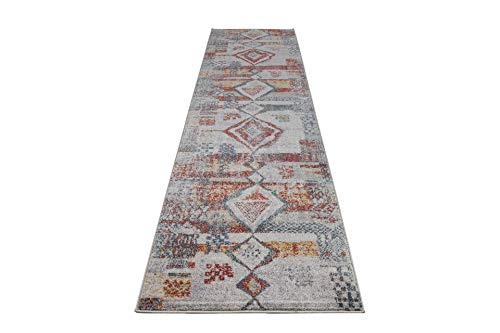 Morocco Southwestern Destressed Multicolor Area Rug 3'11" X 5'3" (Approx. 4 x 5 feet) for Entrance, Hallway, Balcony