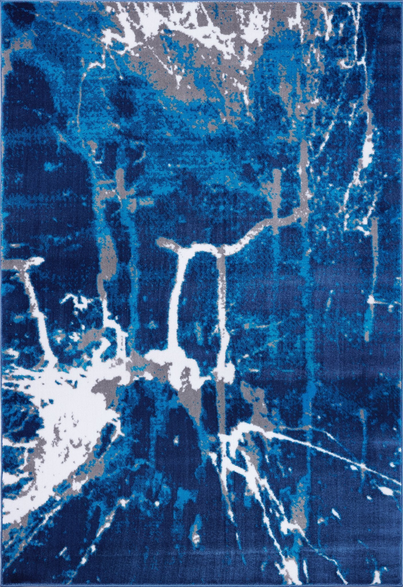 ANS10681 Anise Collection Soft Contemporary Abstract Area Rug Carpet in Blue and Grey