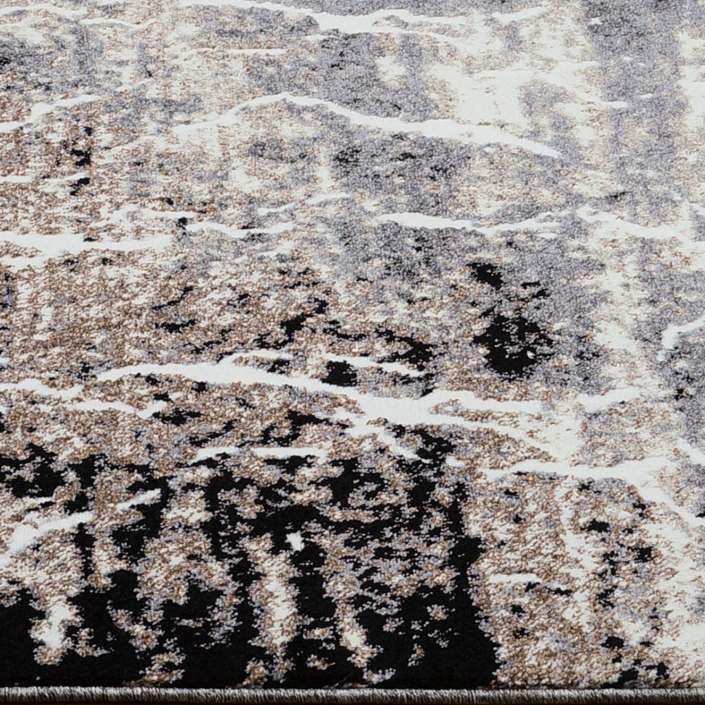 Sandbanks Area Rug Dark Grey Black Abstract Arae Rug for Dining Area, Hallway (3'11" x 5'3")