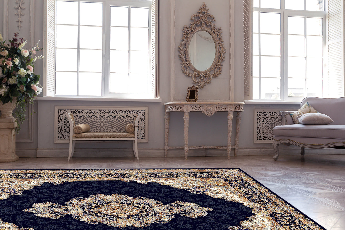 Argyle Flatweave Beige Blue Area Rug