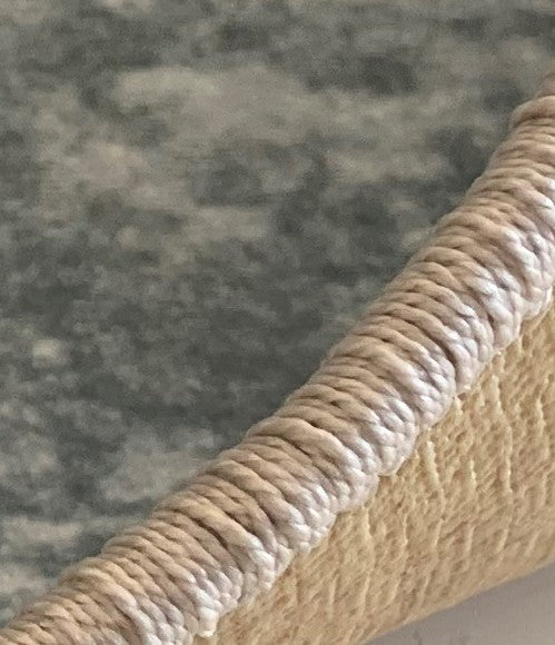 Traditional Blue and Grey Flat Pile Area Rug