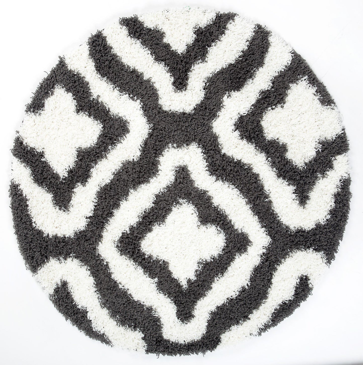 Stylish Shaggy Comfortable Elegant Carpet Area Rug in Dark Grey-White, 5x8