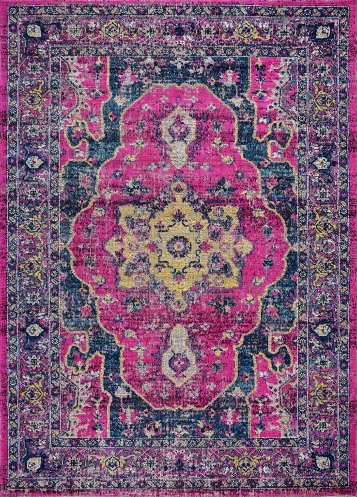 Timeless Collection Beverly Pink Purple Traditional Indoor Outdoor Polypropylene Runner Area Rug Carpet