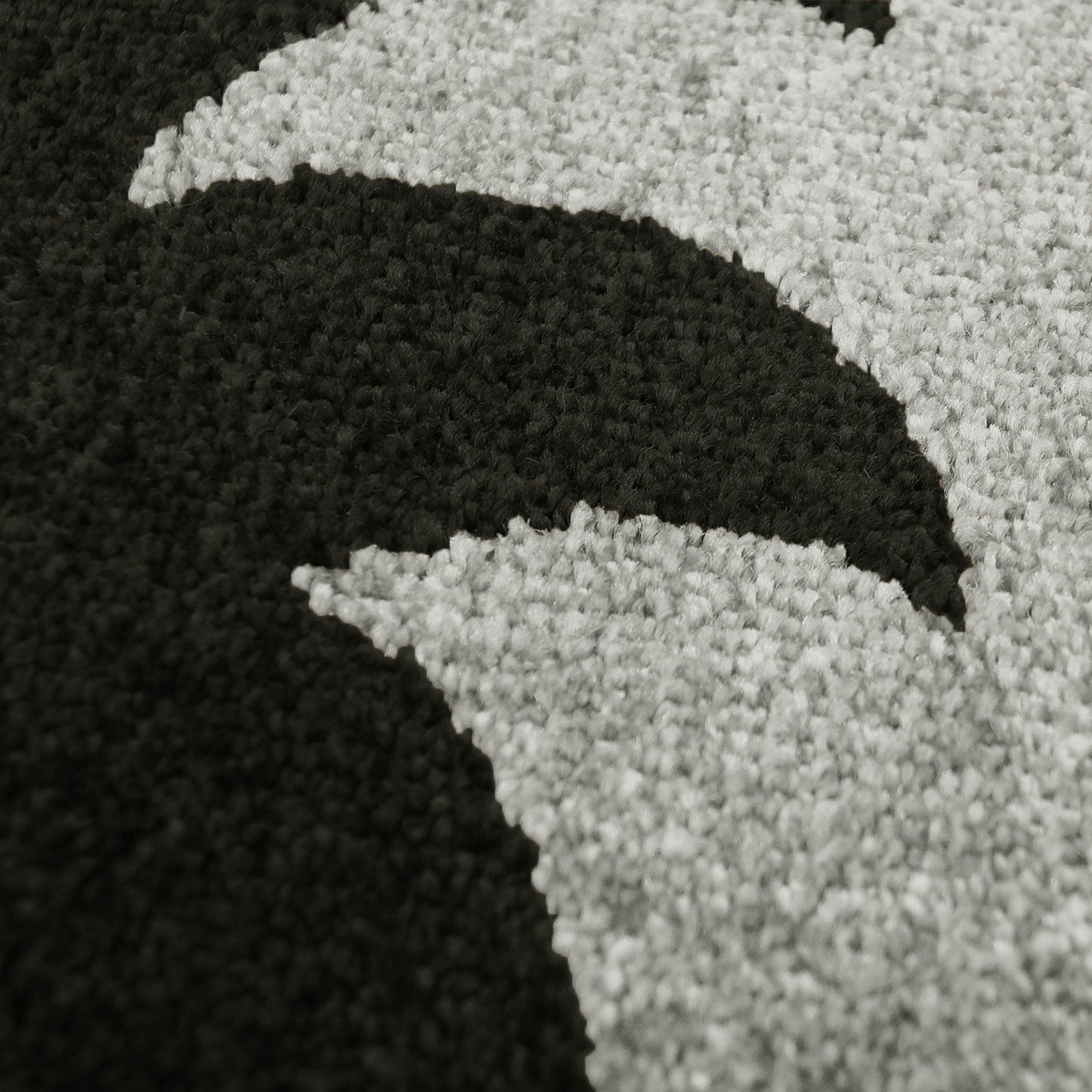 Grey Black Flower Area Rug -
