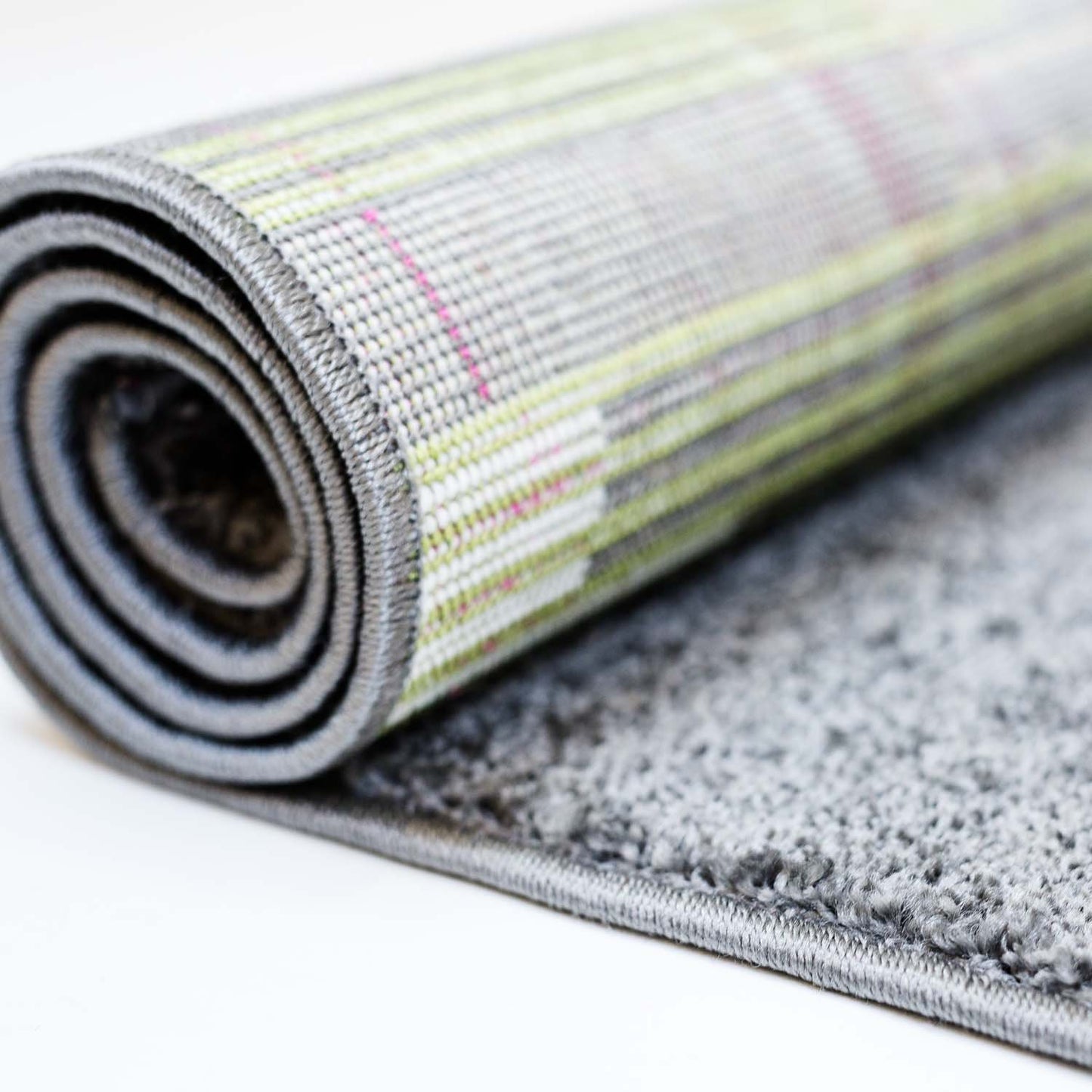 Grey Green Triangles Area Rug -