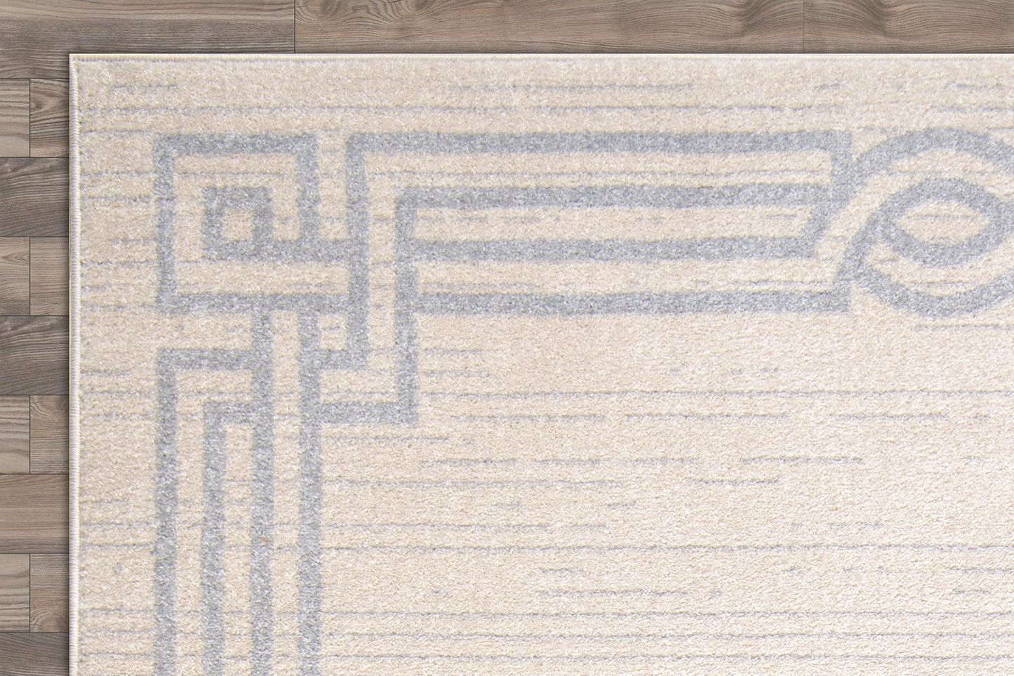 Modern Ivory Grey Bordered Area rug