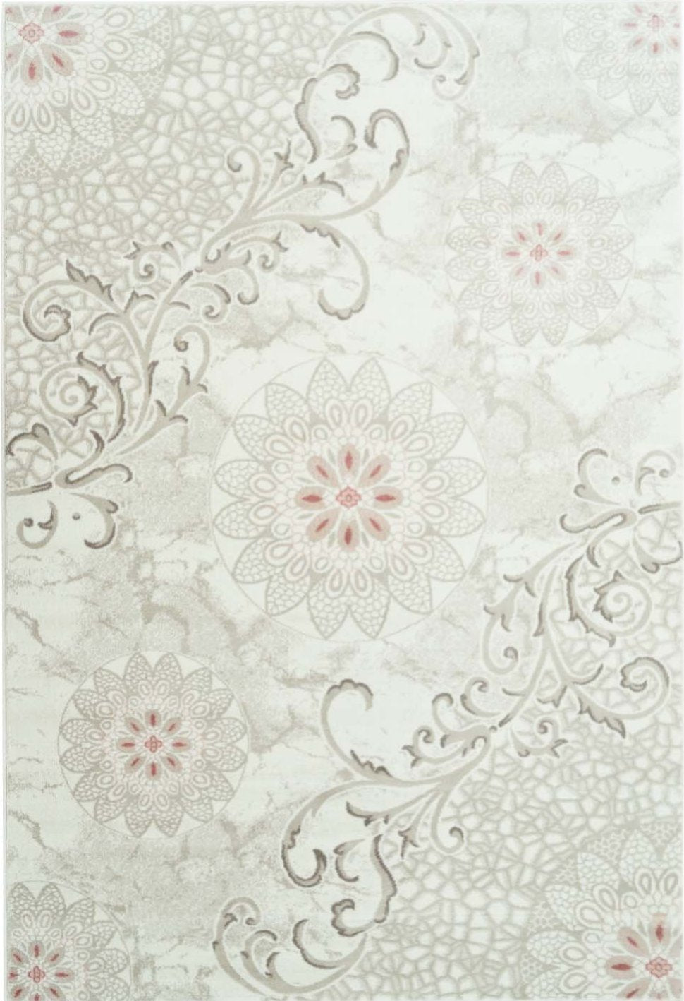 Lily Pink Ivory Floral Area Rug -