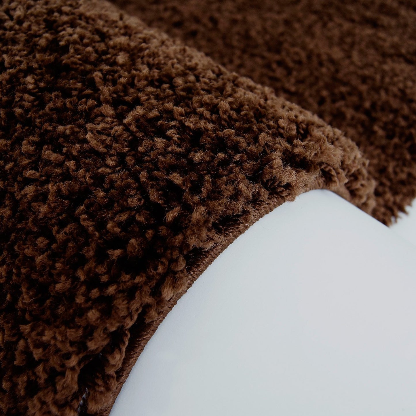 Shaggy Solid Brown Area Rug -