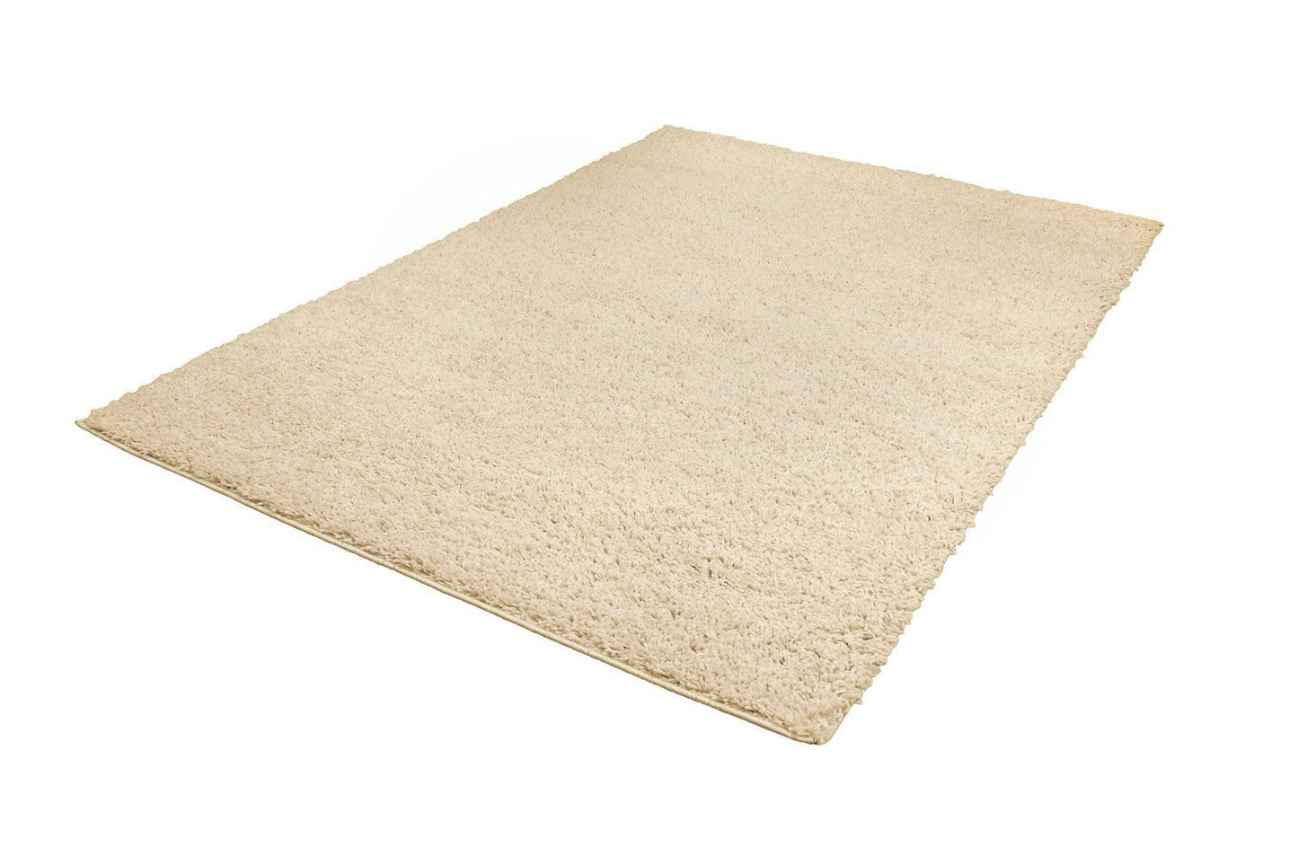 Shaggy Cream Solid Area Rug -