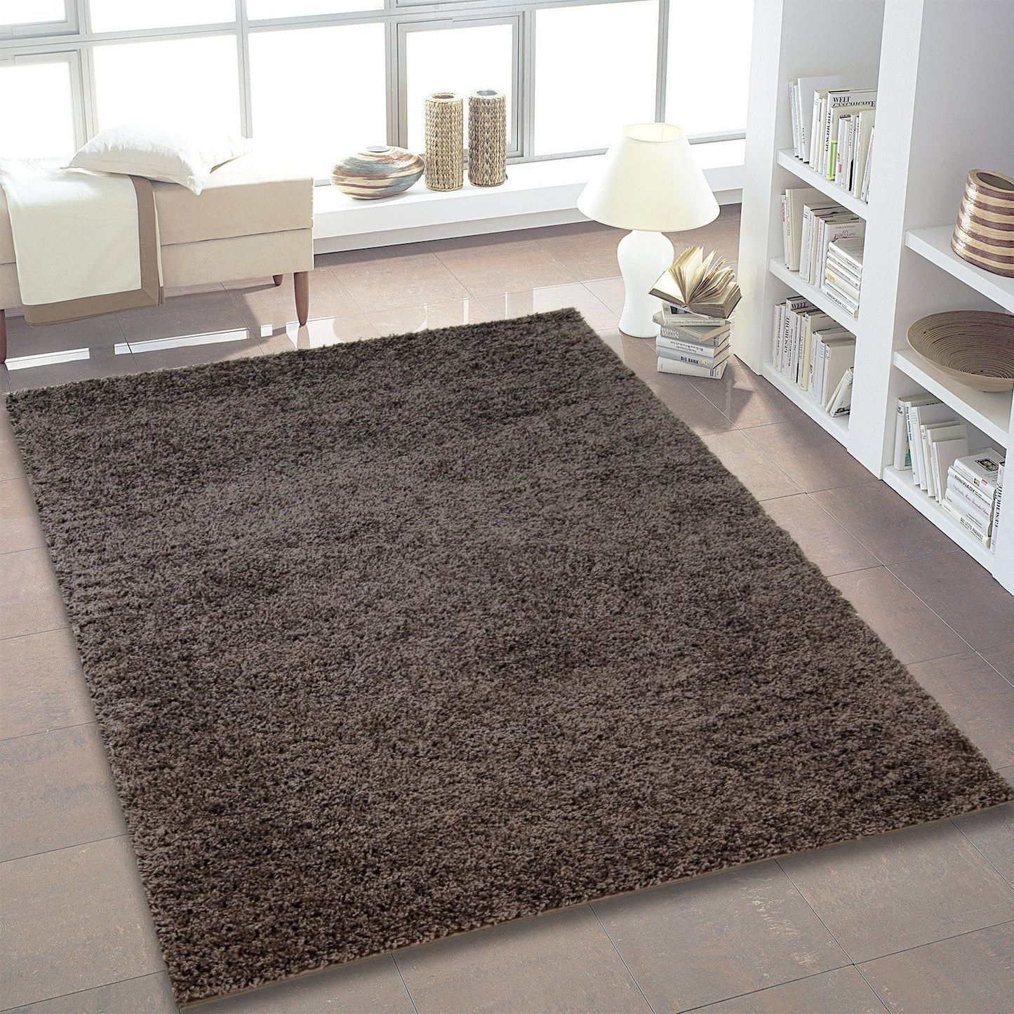 Shaggy Dark Grey Area Rug -