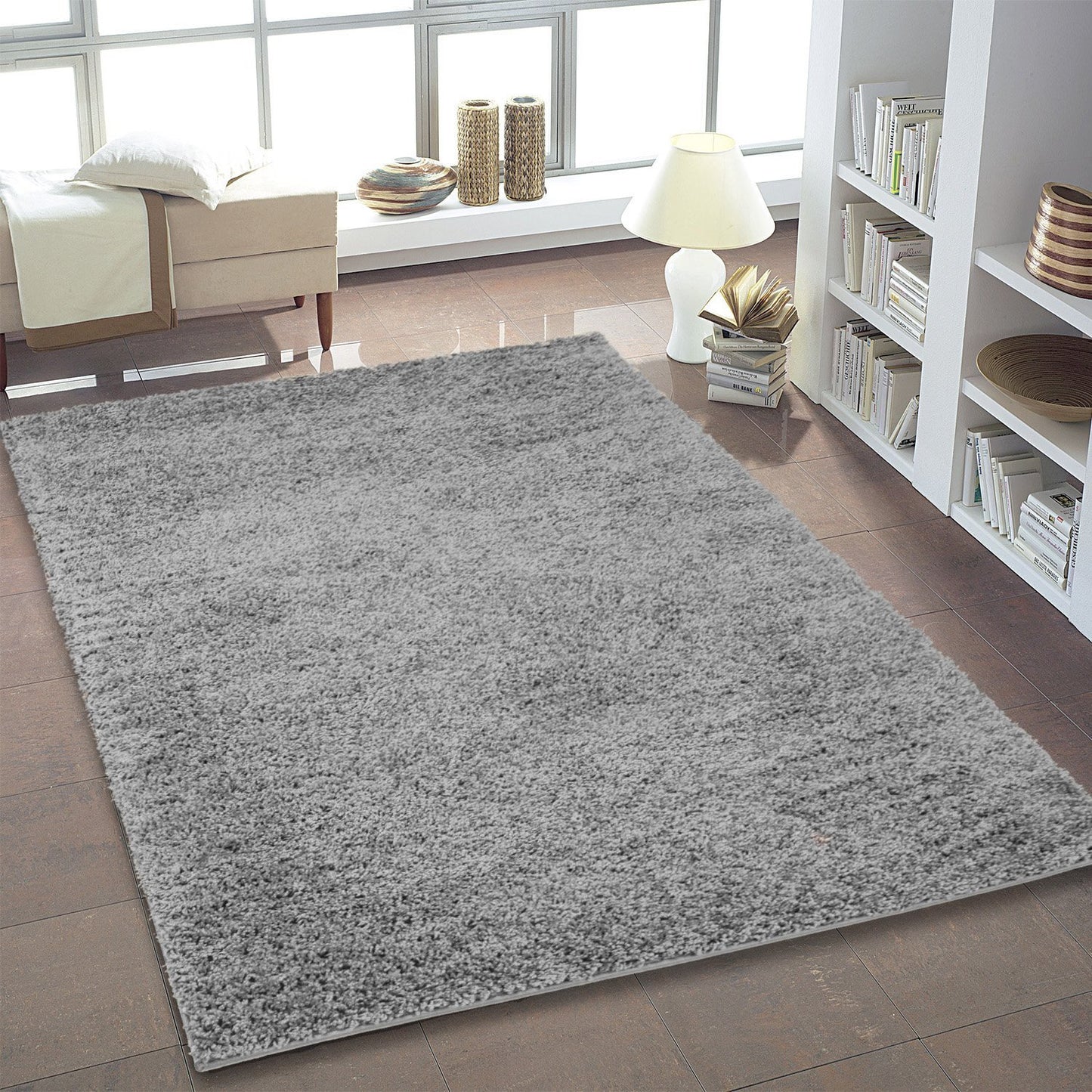 Shaggy Grey Area Rug -