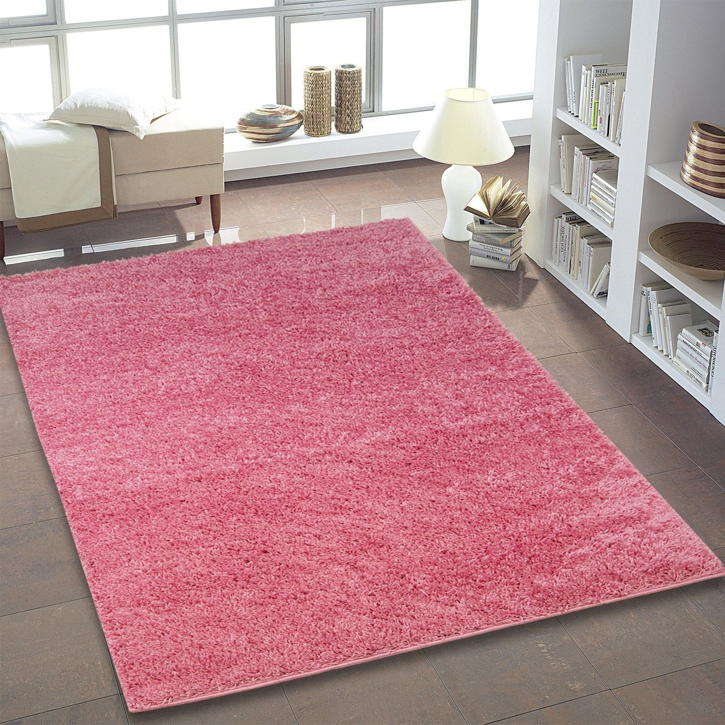 Shaggy Pink Area Rug -