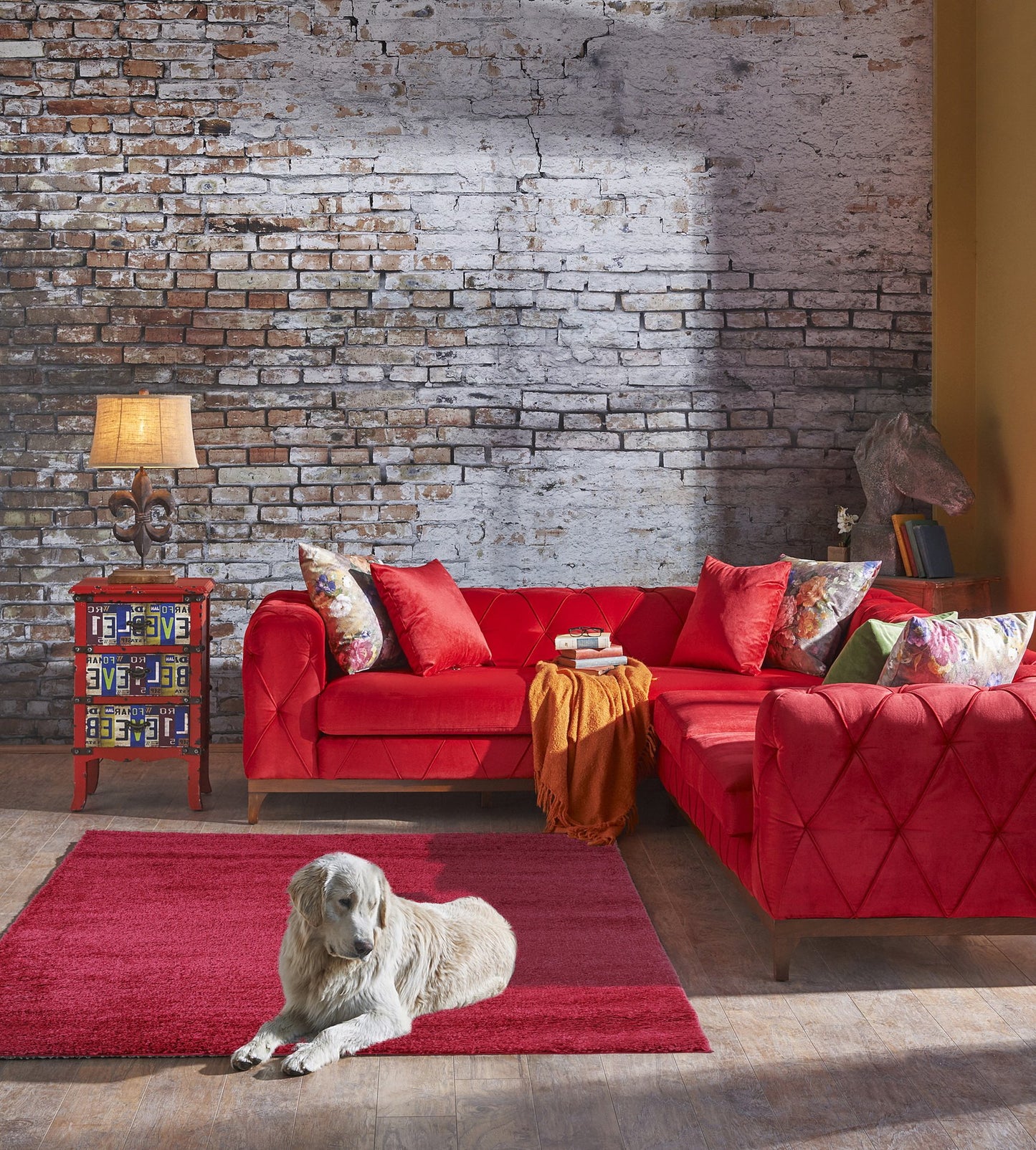 Solid Color Shaggy Meknes Durable Beautiful Turkish Doormat Rug in Rose Red