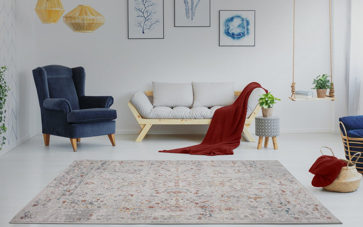 Heritage Cream Grey Area Rug