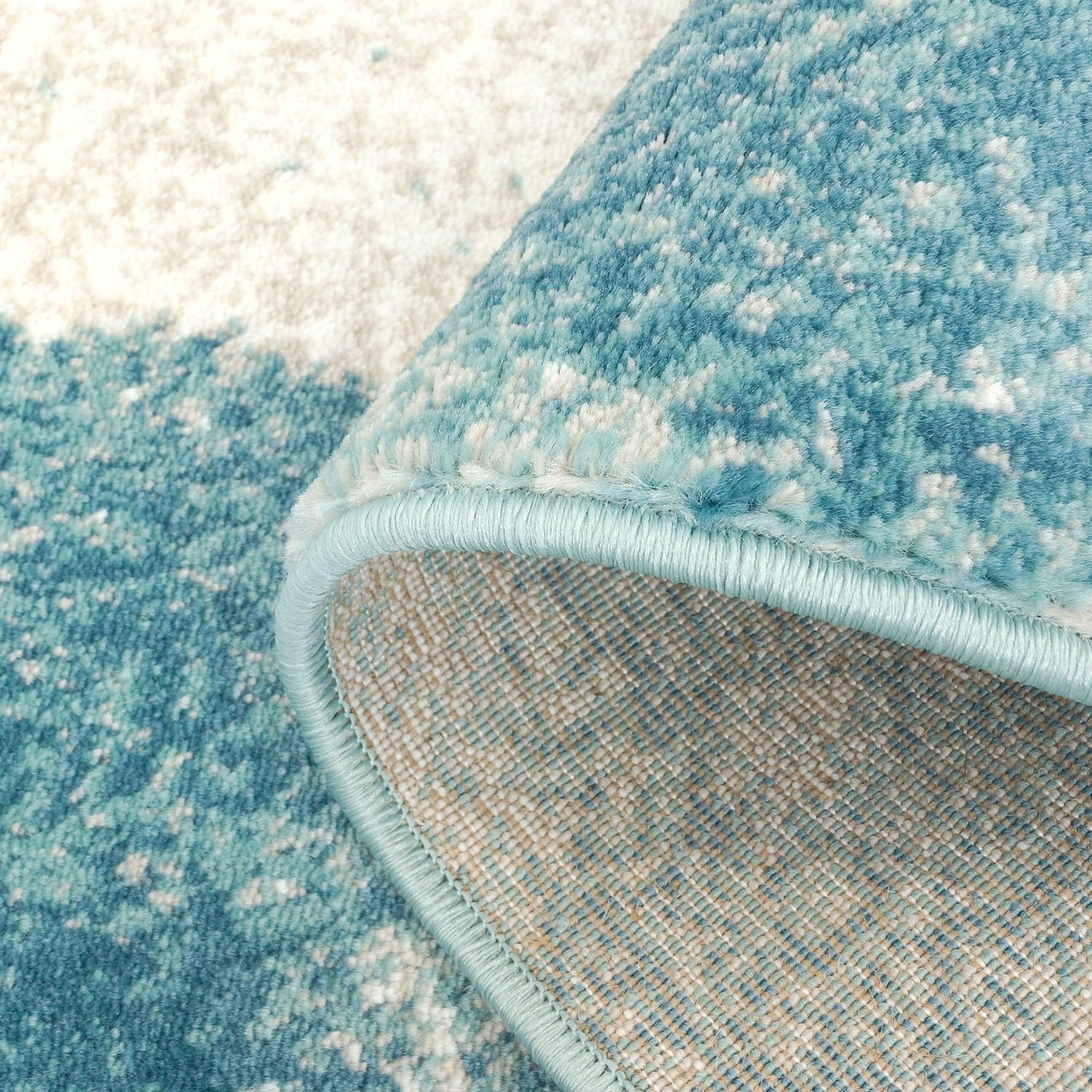 Unigue Teal Area Rug -