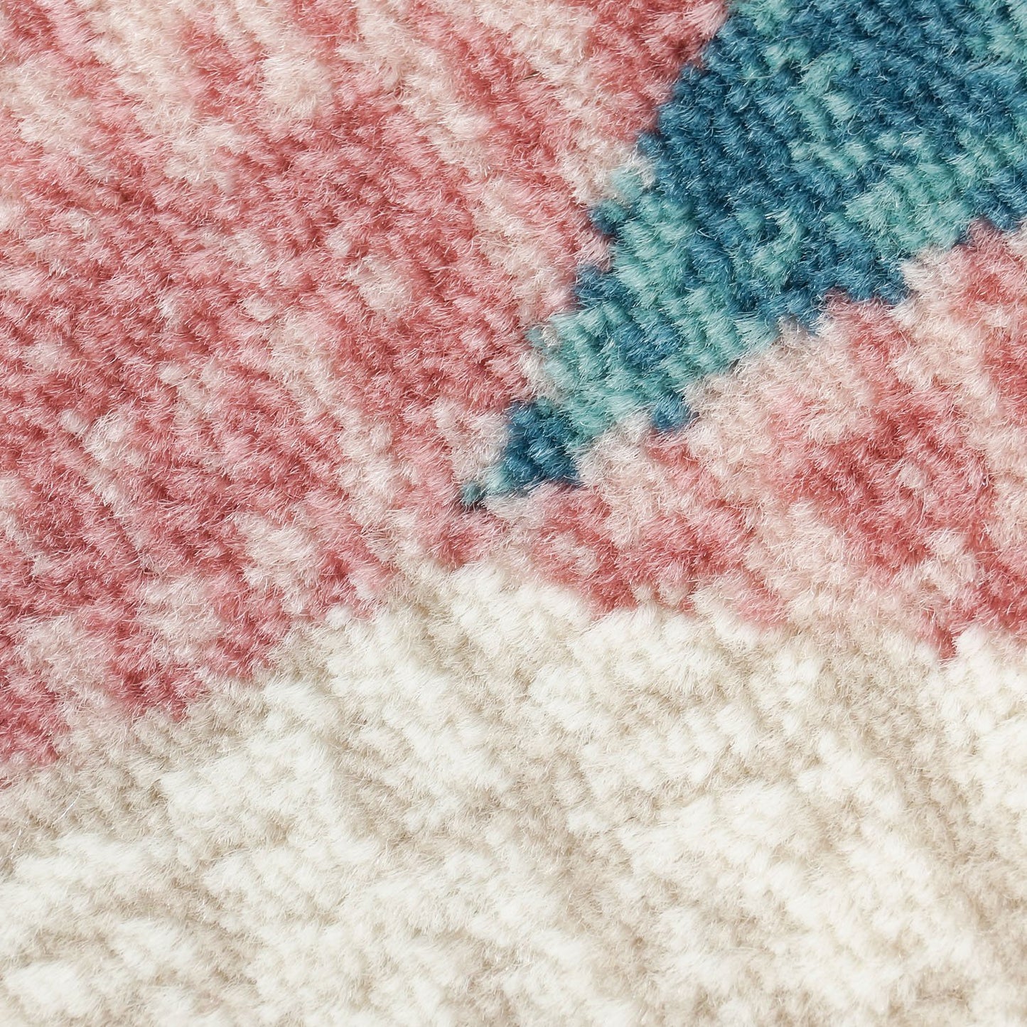 Vintage Chevron Teal Pink Area Rug -