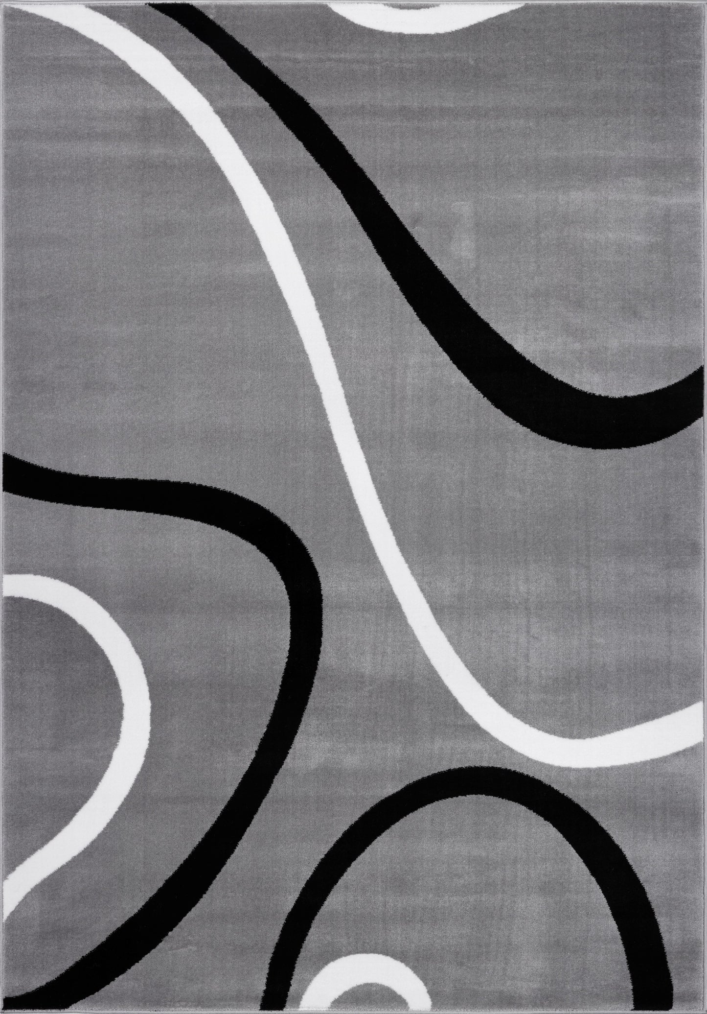 Beautiful Soft Turkish Light Gray Contemporary Spriral Small Runner Carpet, 3x5