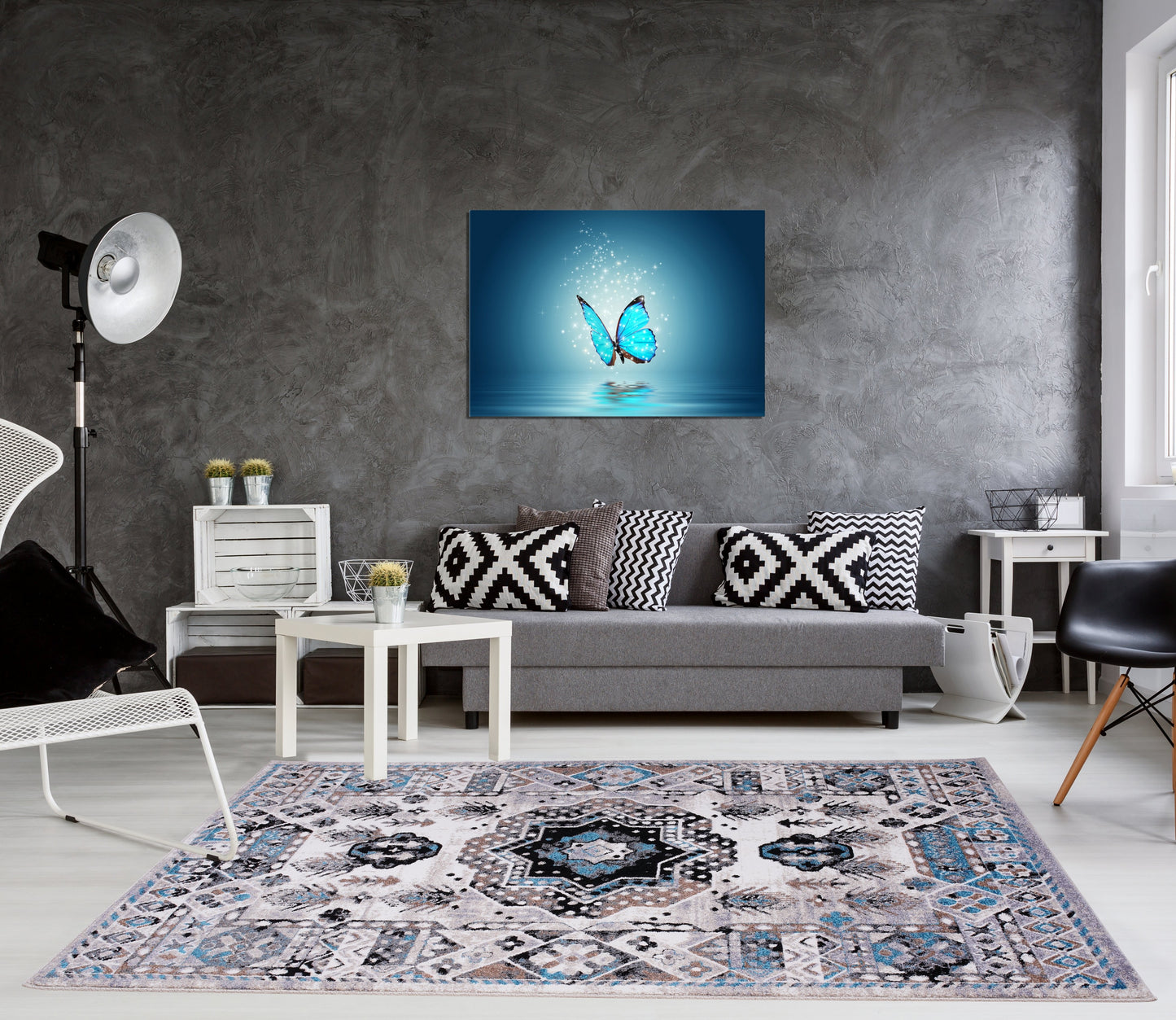 Athens Traditional Geometric Style Durable Innovative Soft Mat in Gray and Turquoise