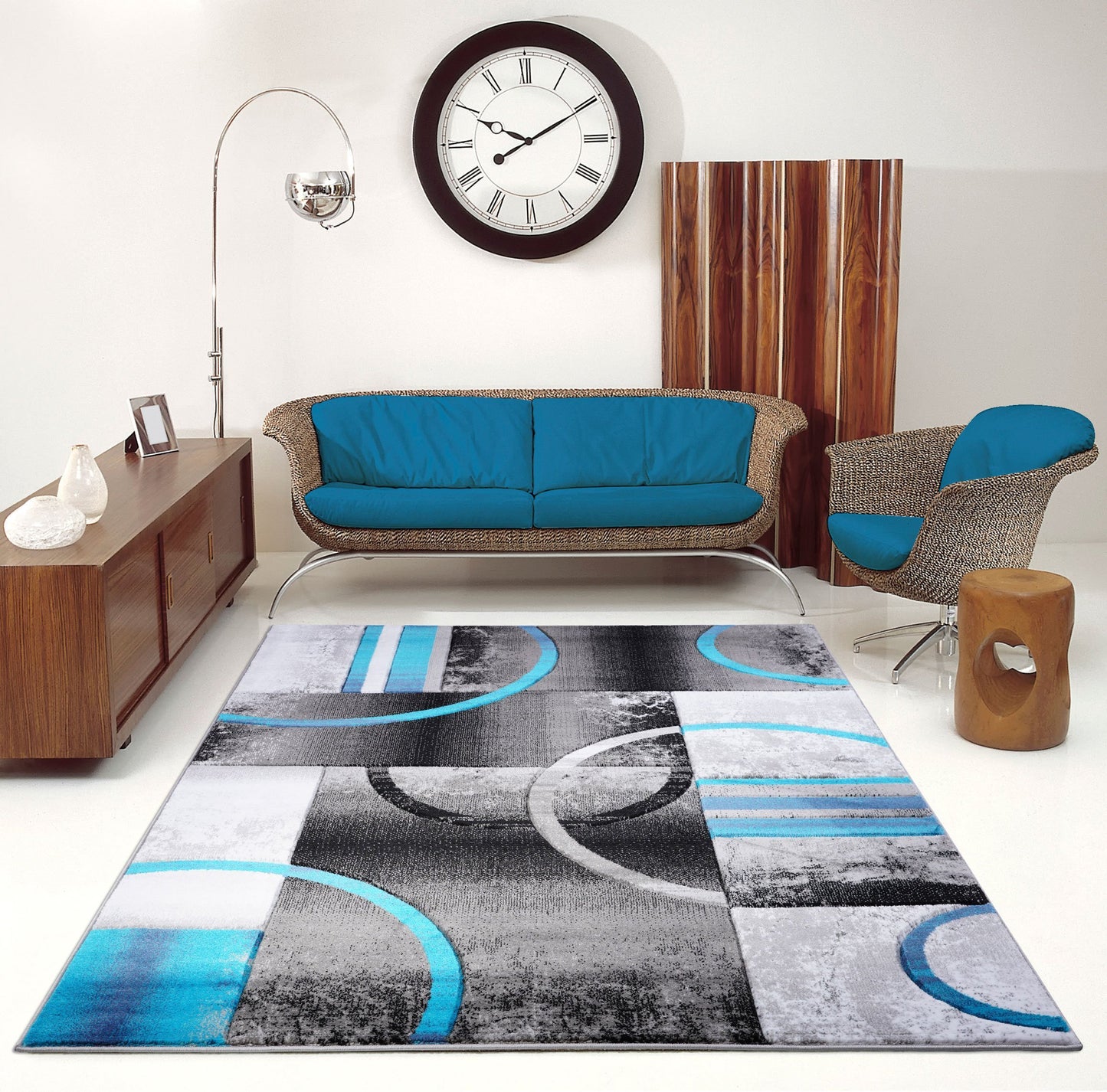 Adonis Grey Turquoise Area Rug