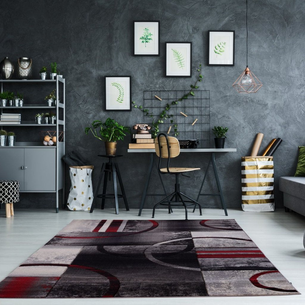 Adonis Currant Grey Area Rug Soft Durable Easy to Clean Rug for Bedroom, Hallway, Dining Area Rug (2'7" x 4'11")