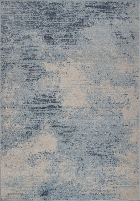 Unique Blue Ivory Rustic Area Rug