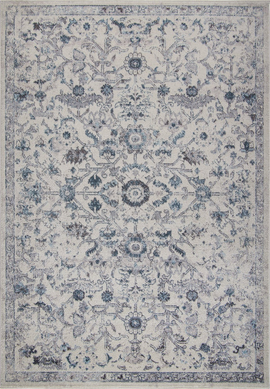 Arwen Cream Blue Traditional Persian Design Area Rug