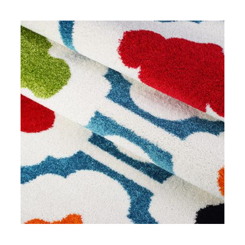 Trellis Contemporary Durable Beatuiful Indoor Kids Area Rug Carpet in Cream and Multicolor