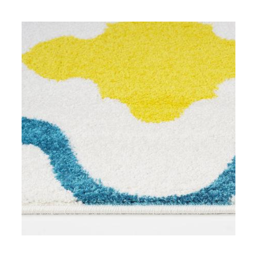 Trellis Contemporary Durable Beatuiful Indoor Kids Area Rug Carpet in Cream and Multicolor