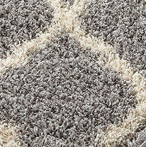 Rugs 5 Feet Diameter Round Shaggy Modern Area Rug Carpet in Grey-Cream