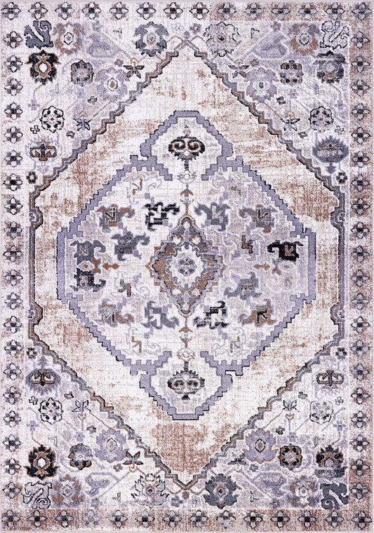 Everest Collection Chania Traditional European Durable Soft Beige and Cream rug