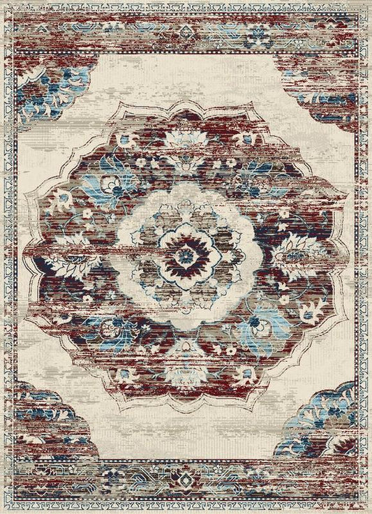 Victoria Traditional Distressed Style Medallion Area Rug