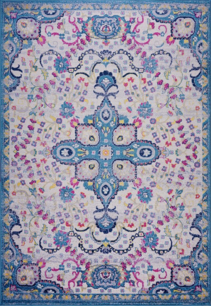 Darcy Persian Traditonal Design Beautiful Durable Soft Indoor Mat Carpet in Blue