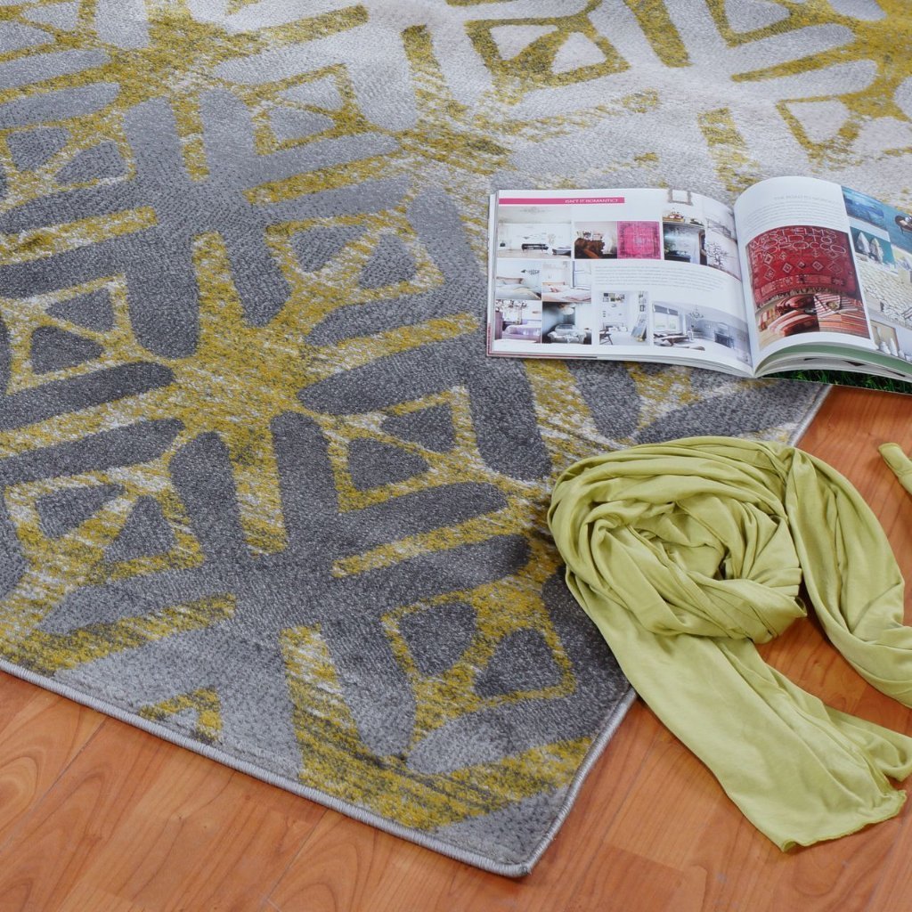 Alfalfa Gold Gray Area Rug - 