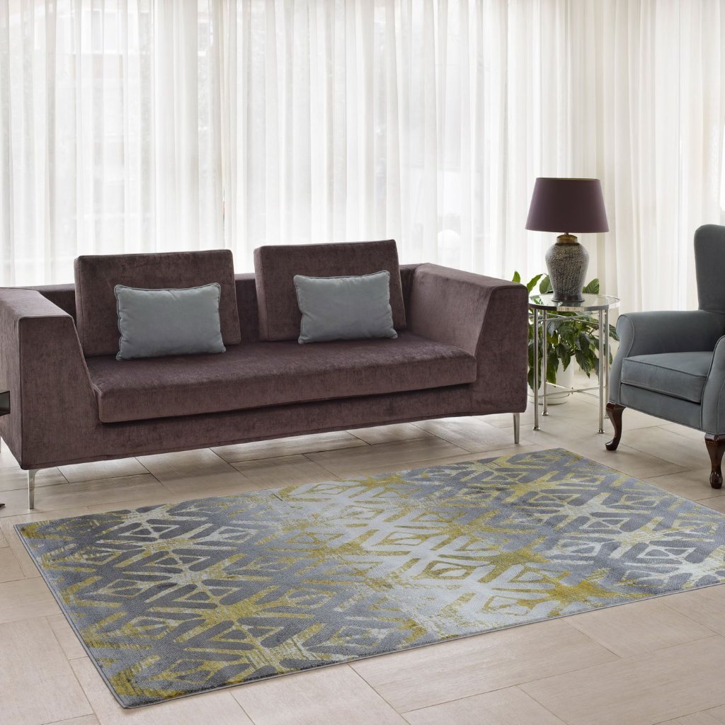 Alfalfa Gold Gray Area Rug - 