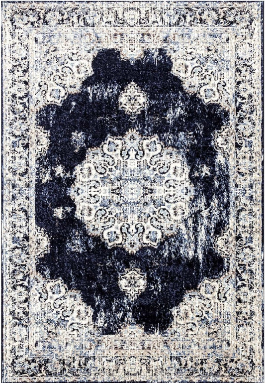 Florence Navy Ivory Traditional Area Rug