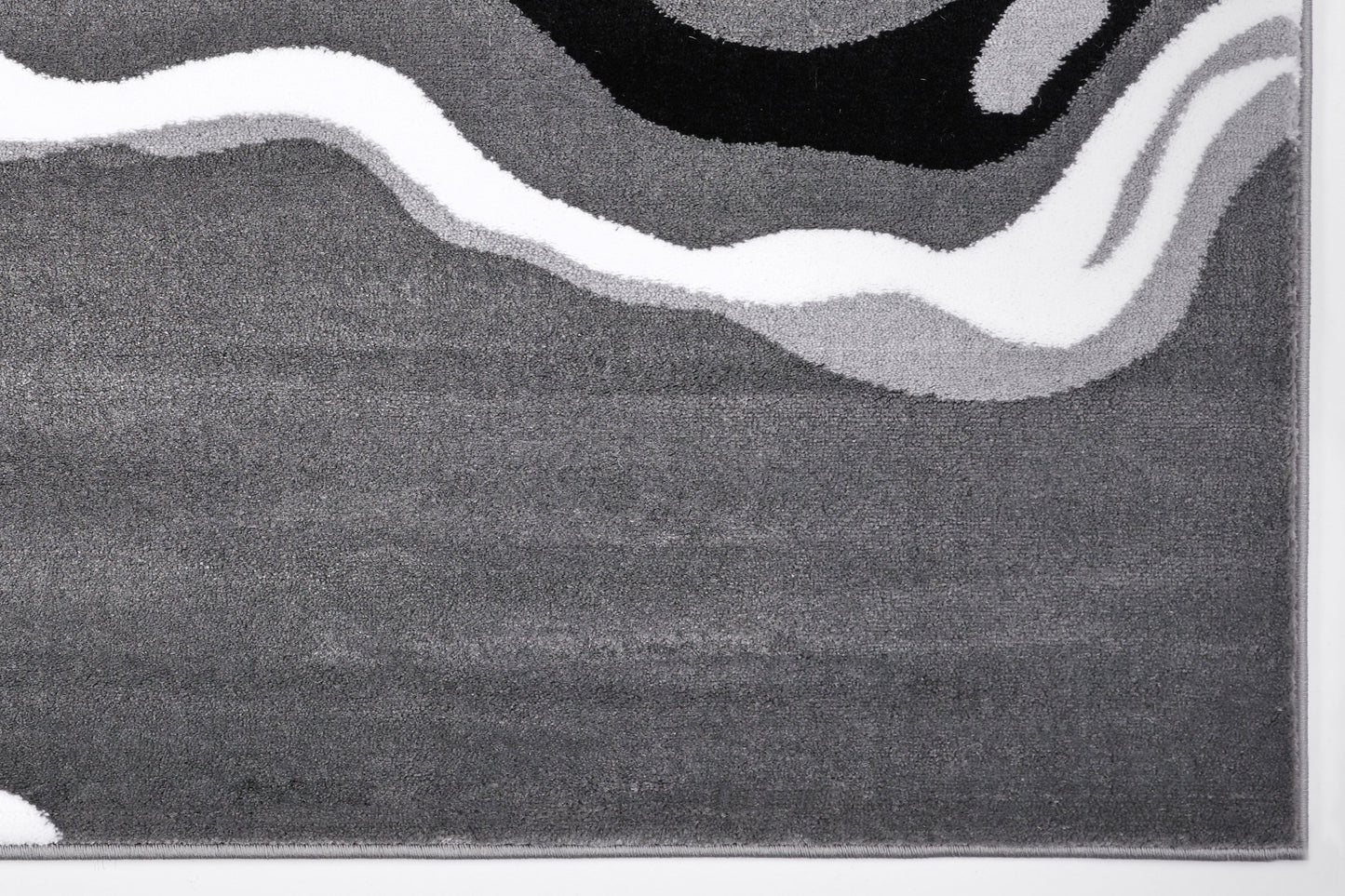 Calvin Grey Black Abstract Area Rug