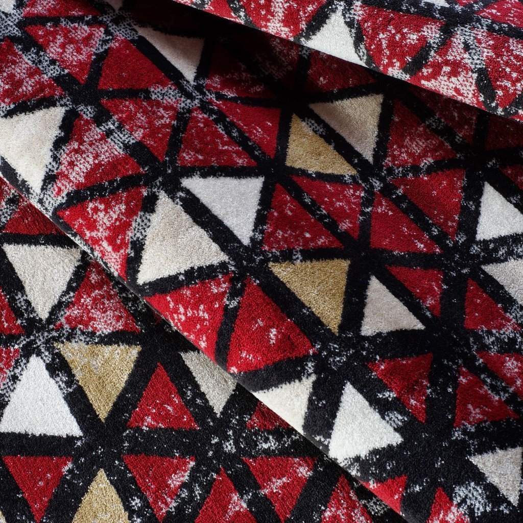 Diamond Currant Red Triangles Area Rug - 