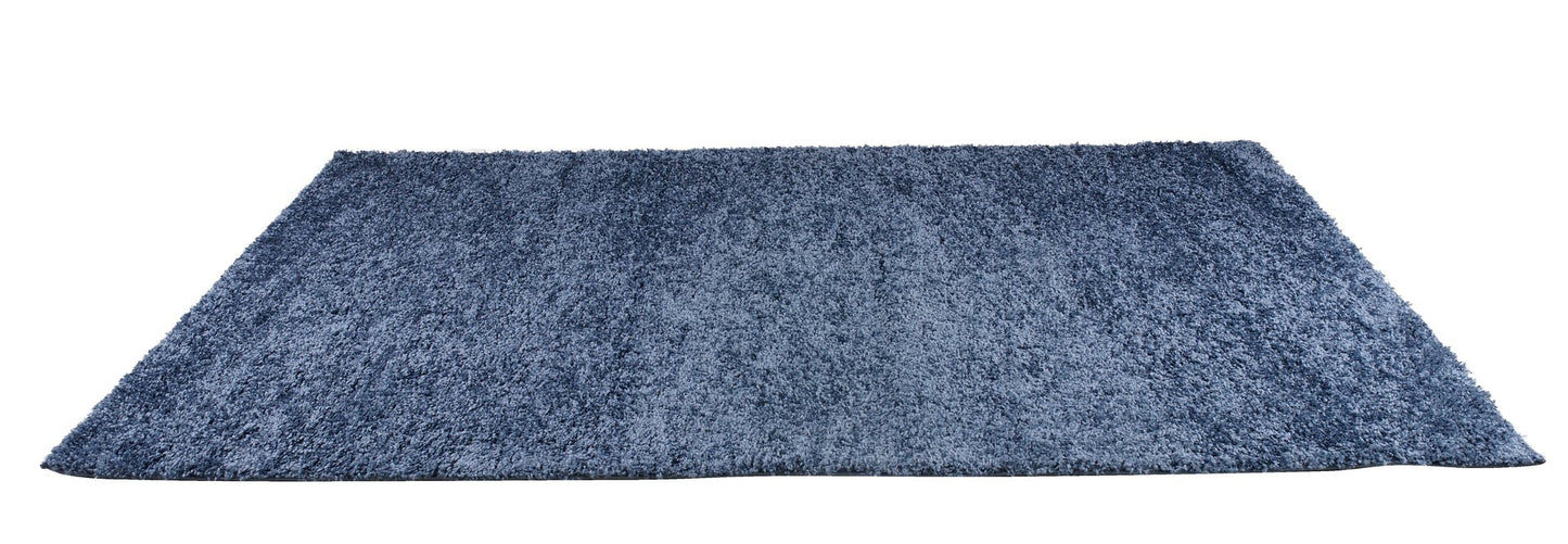 Solid Color Shaggy Meknes Durable Beautiful Turkish Rug in Blue